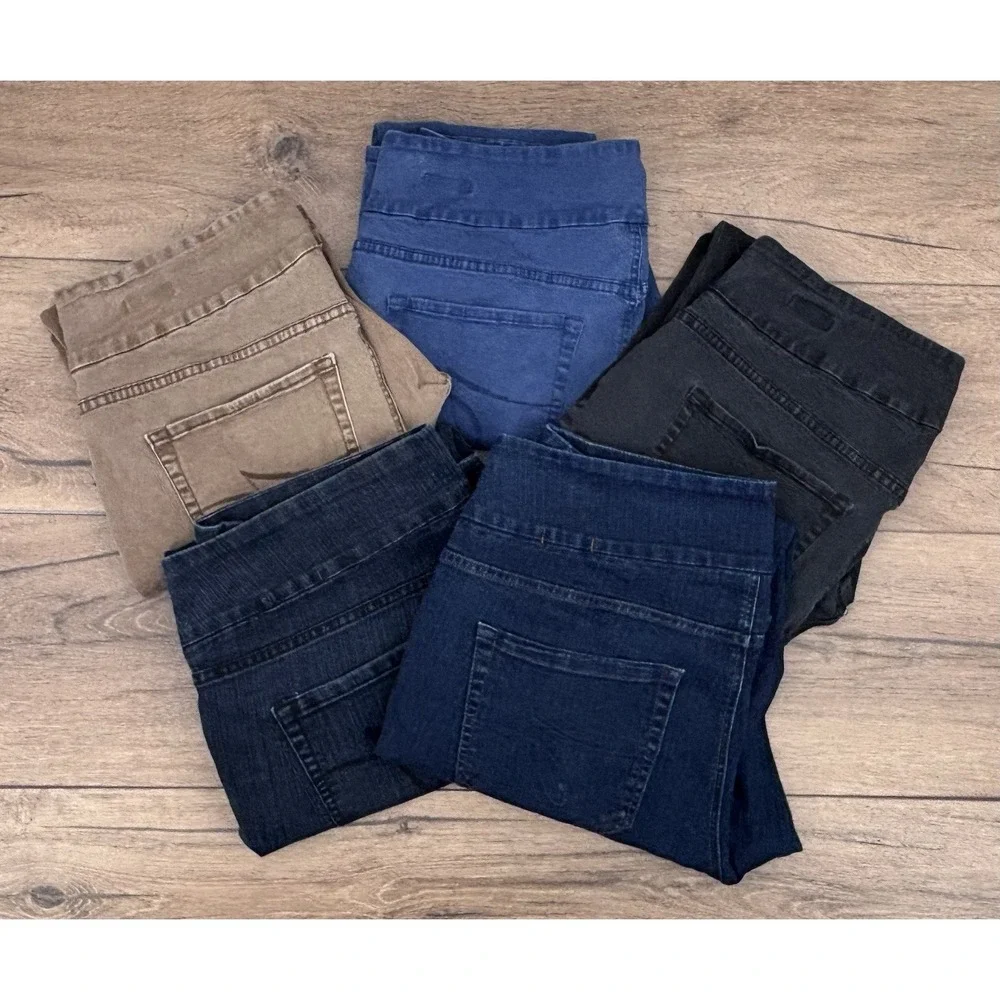 Lot of 5 Jag Jeans Women's Size 16W High Rise Straight Leg Pull-On Stretch Denim